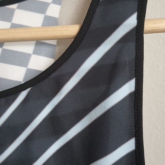 Clover Canyon Tank Top Multi Checkered Floral Stripe Sleeveless - Picture 6 of 8